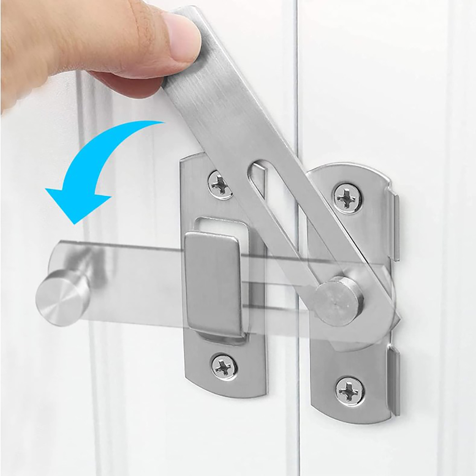 Stainless Steel Child Safety Cabinet Locks Sliding Door Snap Lock Durable Door Latch for Window Cabinet Fitting Room