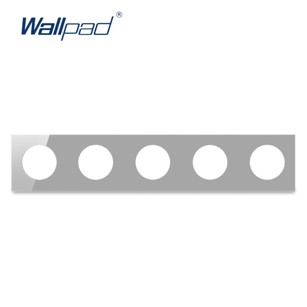 Wallpad 4 Tempered Glass Panel Only 344*86mm White And Black Round Circle: 5 Grey