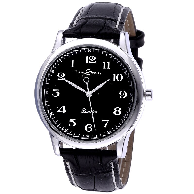 Lovers 'Quartz Horloge Reverse Linksom Olie Druk Wijzerplaat Waterdichte Reverse Leather Lovers' Horloges: Men black