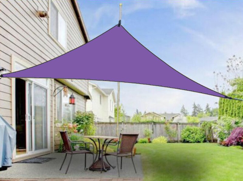 3*3*3m Triangle Awning Sunscreen Tent Waterproof Canopy Garden Terrace Shade Sail Outdoor Camping Rain Fly Beach Sun Shelter: Yellow / 6X6X6m