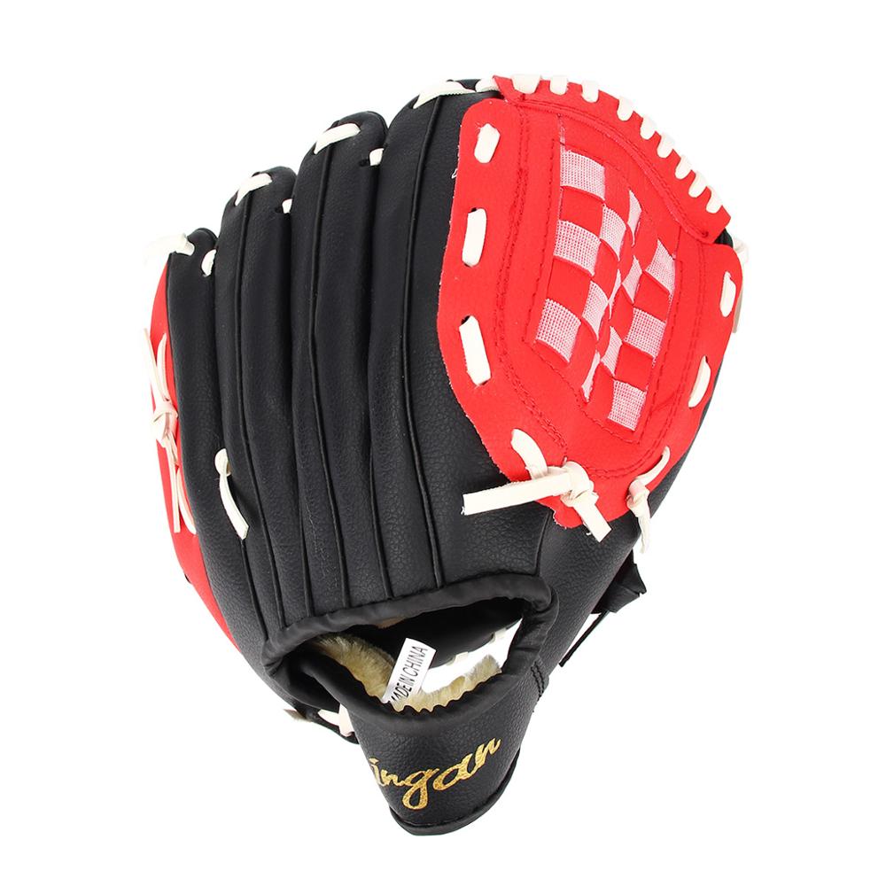 1 Pc Honkbal Handschoen Lederen Dikke Softbal Vangen Bal Outdoor Sport Linkerhand Training Linkshandige Gooi 10.5 "/11.5"/12.5": Red / 10.5 Inch