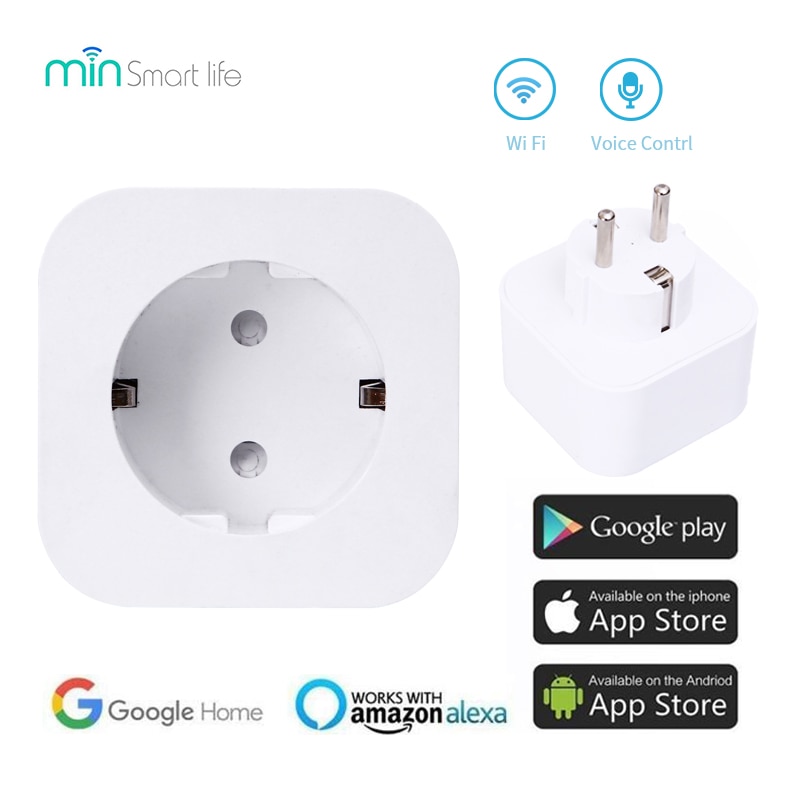 Min Eu Tuya Wifi Mini Smart Socket Elektrische Plug 10A Power Monitor App Afstandsbediening Smart Leven Werkt Met Alexa google Thuis