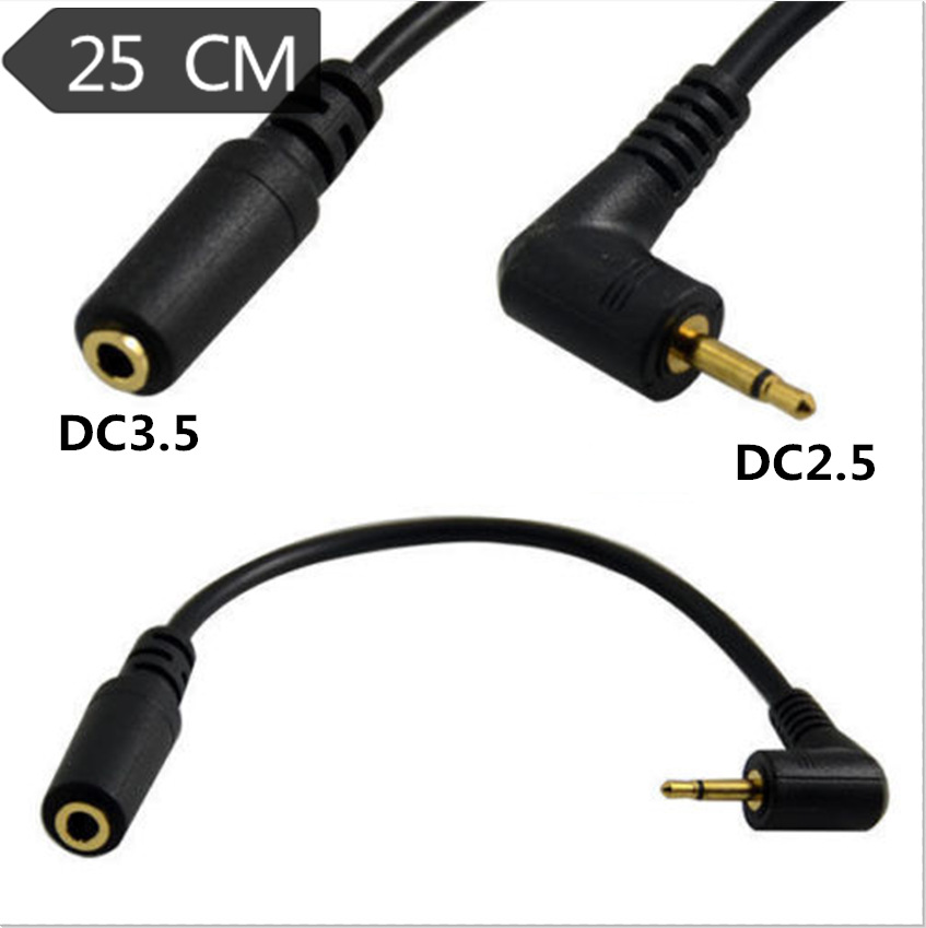 1szt 3,5 mm żeński stereofoniczny TRS do 2,5 mm mono TS męski wtyk zestaw słuchawkowy Aux Adapter do słuchawek Konwerter Złącze Kabel Czarny 25 cm