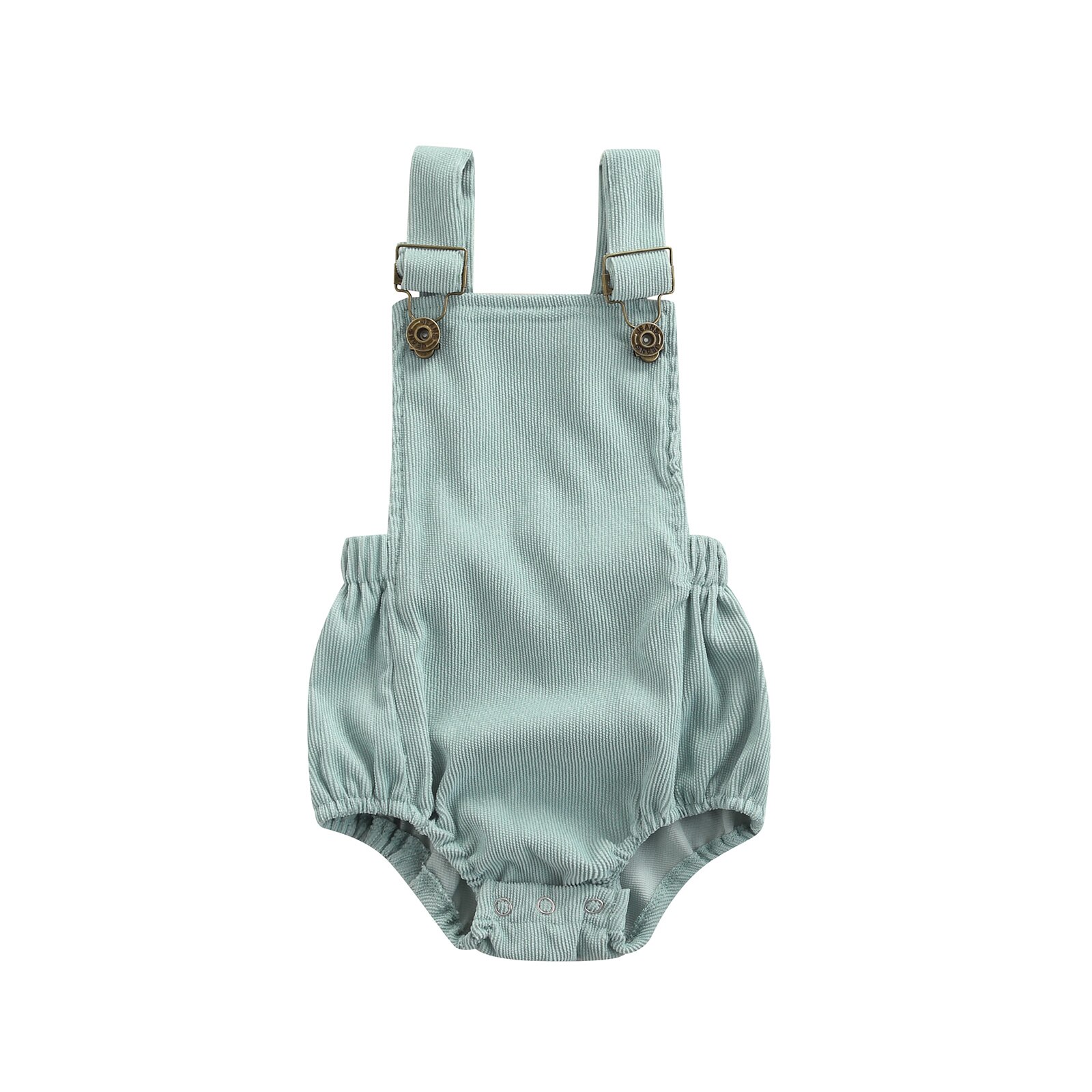 Sommerlicher, lässiger strampler für babys und kleinkinder, einfarbig, eckiger ausschnitt, ärmellos, mit hosenträgern und offenem rücken.: Blau / 12m