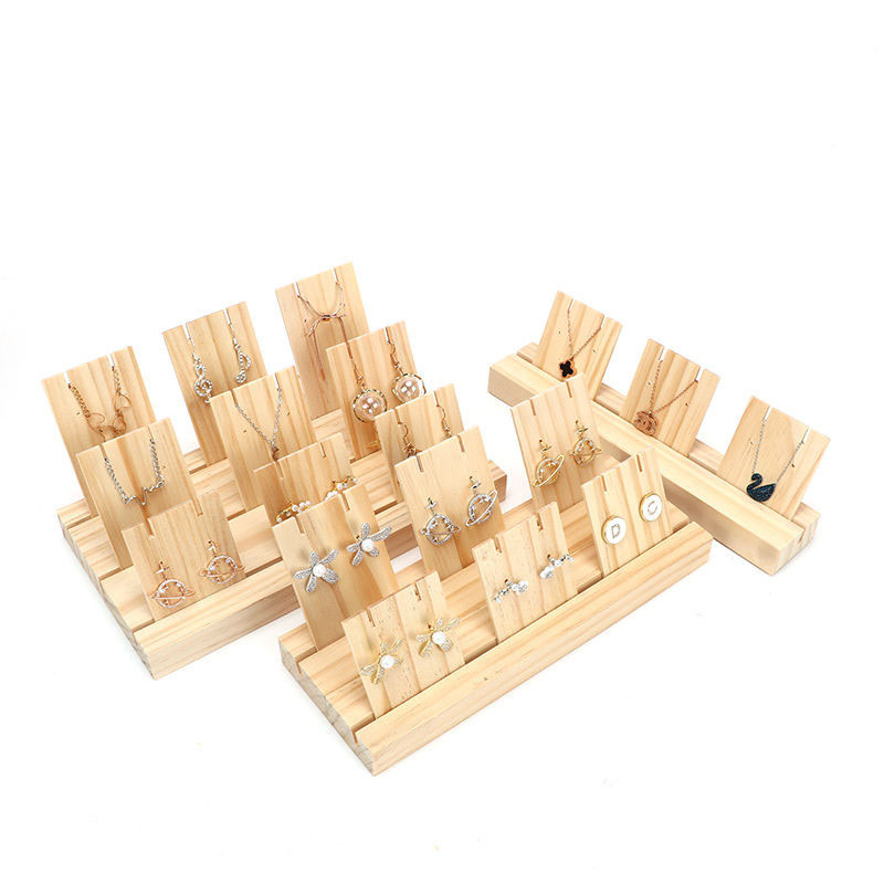 Hout Oorbellen Sieraden Hanger Organizer Houder Sieraden Rack Hanger Opslag Display Stand Gaten Houten Basis Voor Home Shop Decor