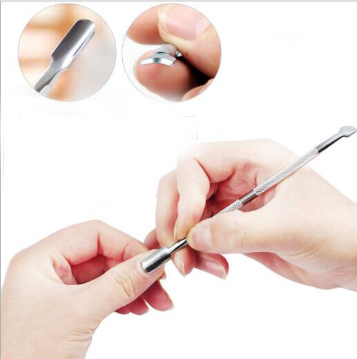 1 Pc Rvs 2 Way Nagelriem File Push Spoon Pusher Remover Pedicure Tool