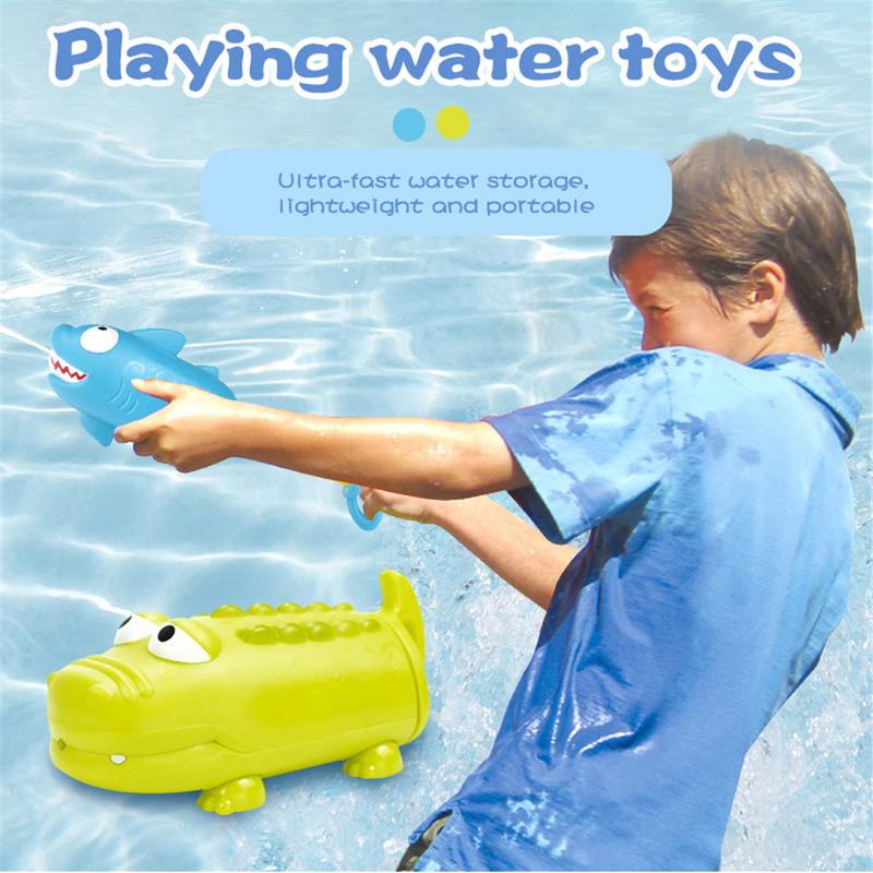 Children's Pumping Water Toy Crocodile Shark Shape Summer Beach Outdoor Swimming Pool Game Playing Water Toys Water Guns