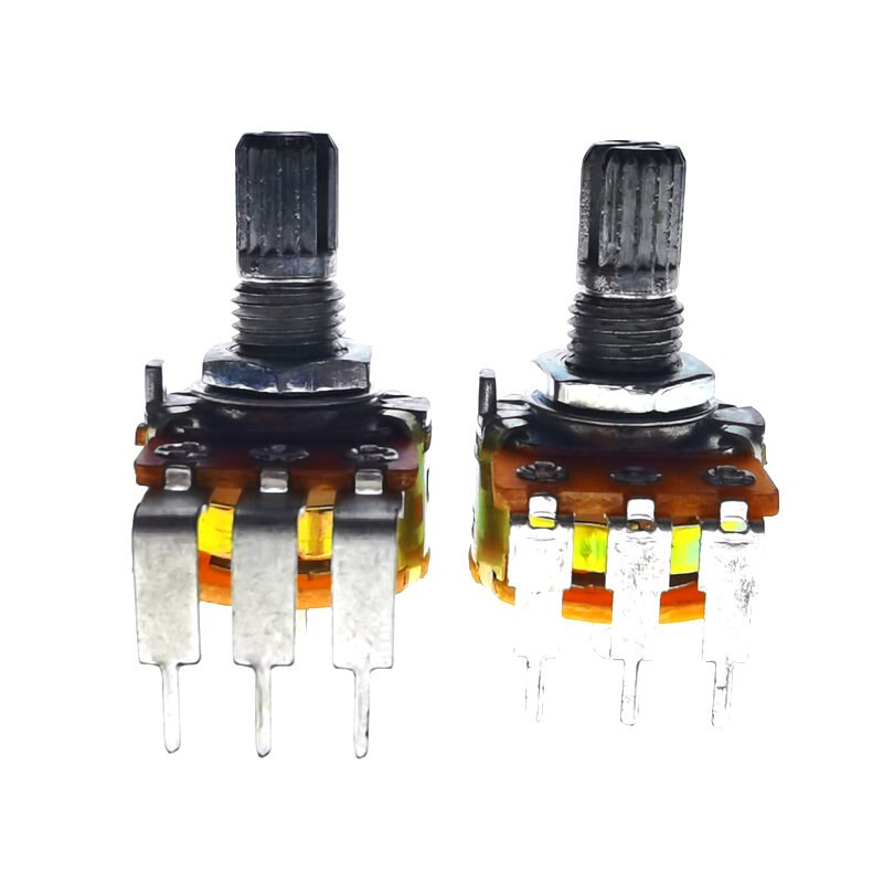 3 pz nuovo caldo singolo potenziometro WH148 15MM B5K B10K B20K B50K B100K B500K piede piegato con interruttore per amplificatore Audio