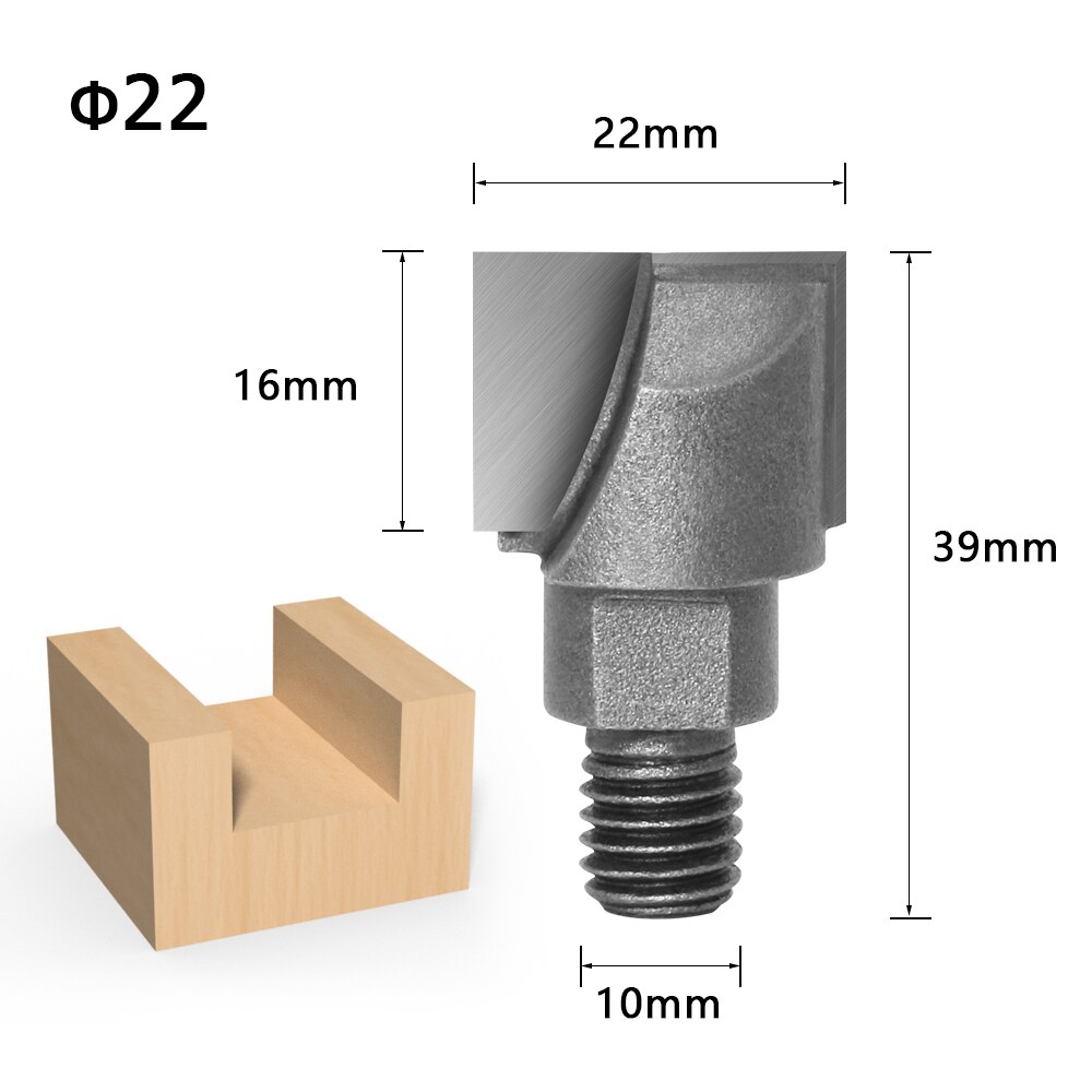 1pcs 10MM Shank CNC Cleaning bottom router bit Woodworking Tools two Screw thread cutter lock milling cutter: 10X22