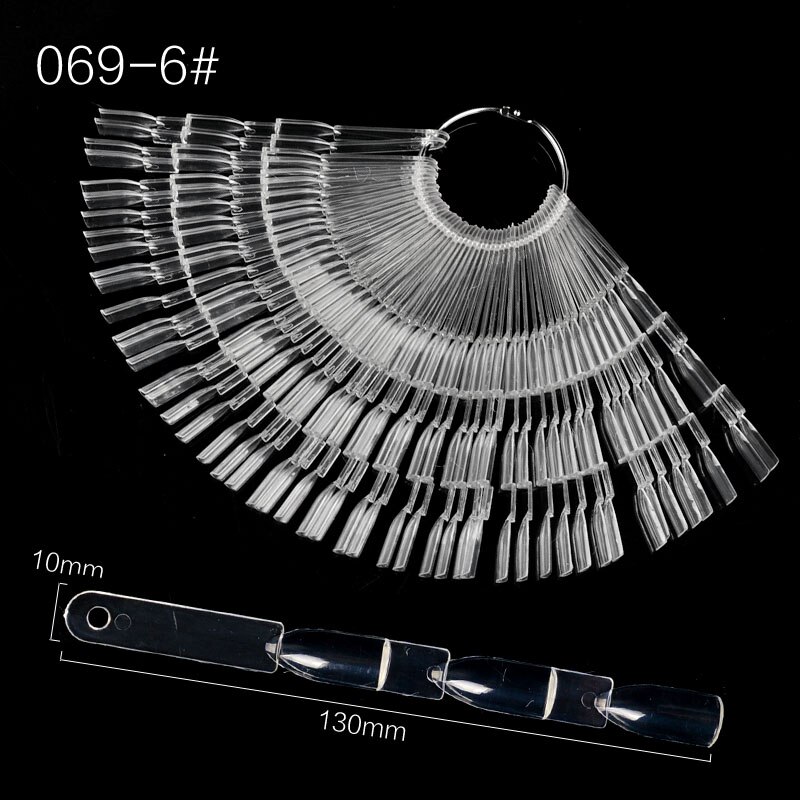Tips voor valse nagels kleurenkaart oefendisplay gereedschap transparante witte gesp ring manicure nagelkunst gereedschap: 069-6