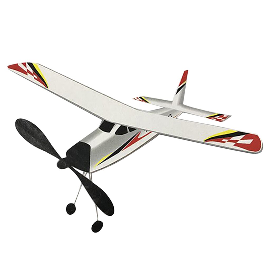 Rubber Band Elastic Powered Plane Police Knight Aircraft Outdoor Flying Toys