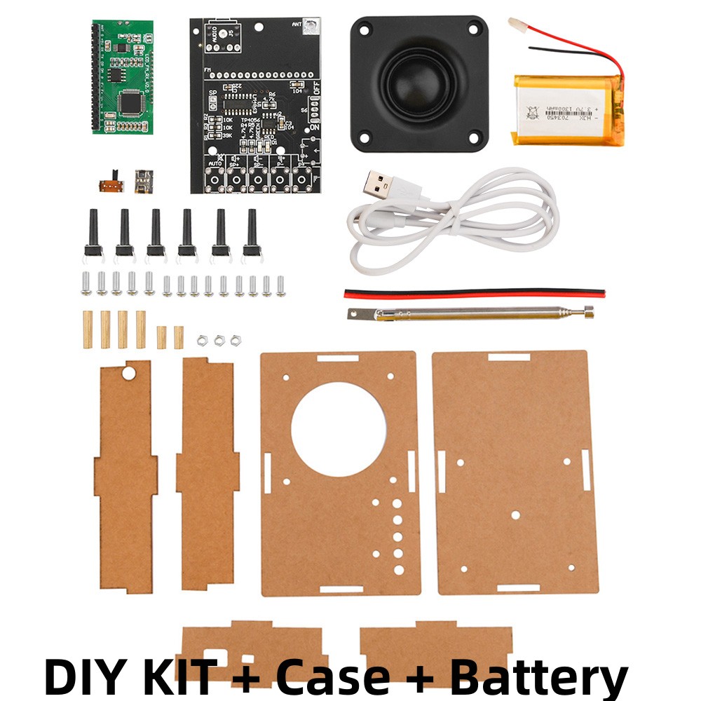 Radio FM DIY Kit Odbiornik radiowy FM 76MHz-108MHz Zestaw głośników radiowych DIY Modyfikacja częstotliwości Wyświetlacz LCD Praktyka lutowania: green