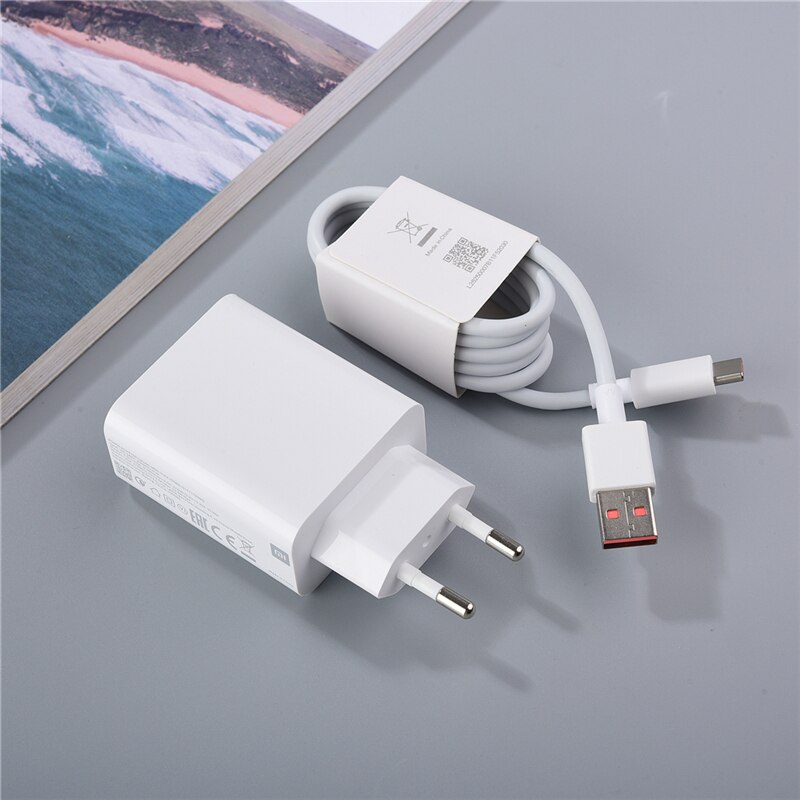 Xiaomi 33W Charger Original EU QC3.0 QC4.0 Fast Charge Adapter 5A Type C Cable For Mi 11 Note10Pro 10 9 8 SE 9T Redmi Note 9 K30: EU charger and cable