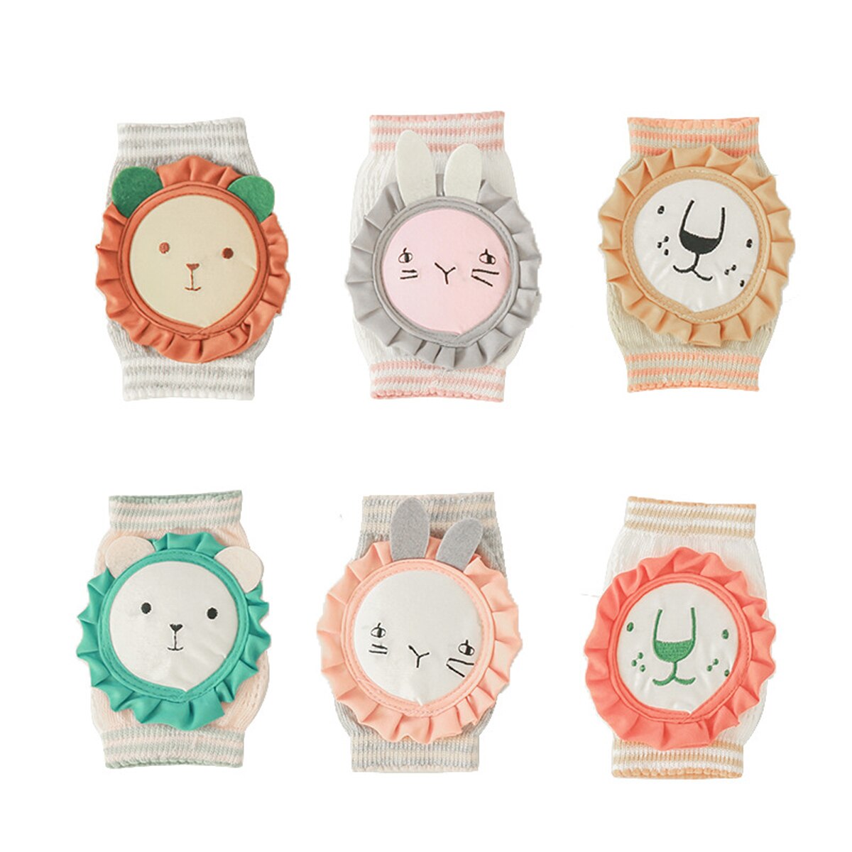 1-5T Baby Knieschijf Patroon Bunny/Puppy/Leeuw Zomer Kinderen Katoen Knie Pad Baby Kruipen knie Pads Mesh Ademende Protector