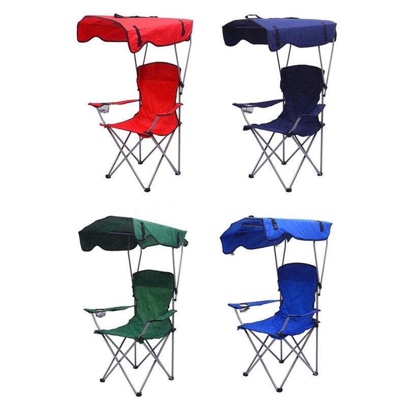 Chaise de pêche Portable avec parapluie, pour Camping, pêcheur, Camping-car et jardin domestique