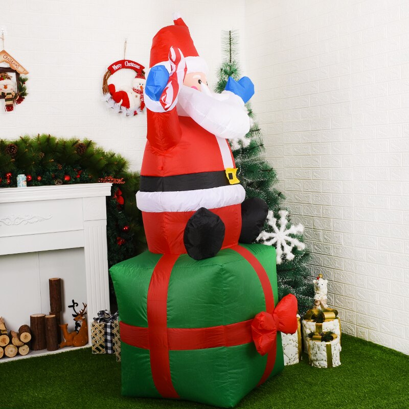 1.2/1.8m Inflatable Santa Claus Night Light Figure Outdoor Garden Toys Christmas Party Decorations Year 2022