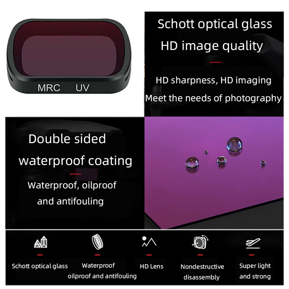 Kit de filtres pour Xiaomi Fimi Palm 1/2/Pro, accessoires Polar CPL ND/PL4 8 16 32 UV Macro Close-UP ND ND2-5 ensemble réglable