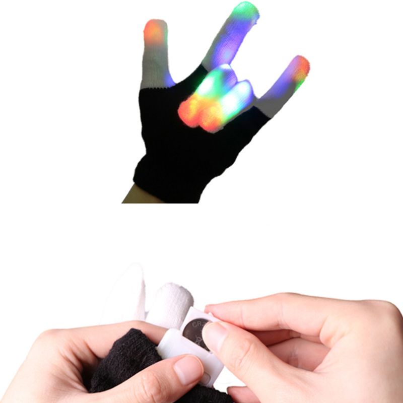 1 paar Halloween Bunte Blinkende LED Finger Handschuhe Geist Festival Grusel Kühlen Spaß Spielzeug Party unheimlich Cosplay Kostüm Profi