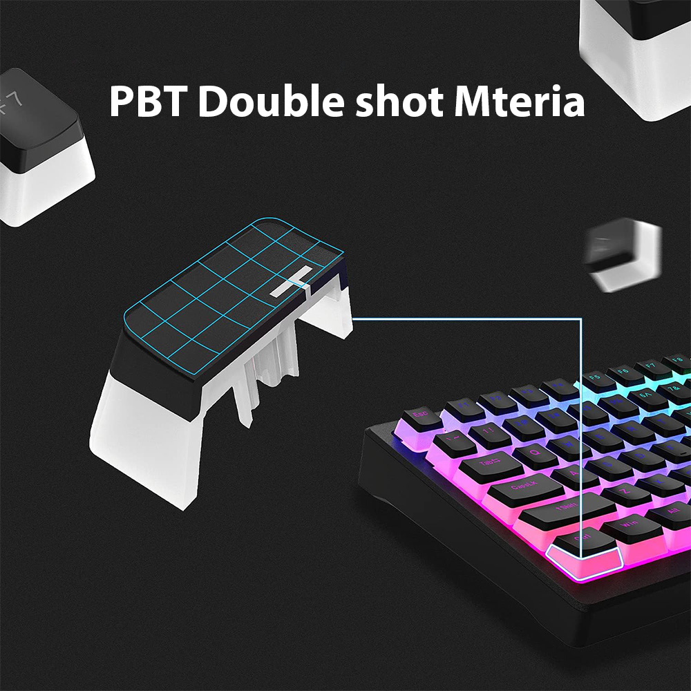 130 Toetsen Pudding Keycaps Voor 61 68 84 87 96 98 100 104 108 Toets Rgb Mechanisch Toetsenbord Pbt Double Shot Mteria Keyboard Keyboard Caps