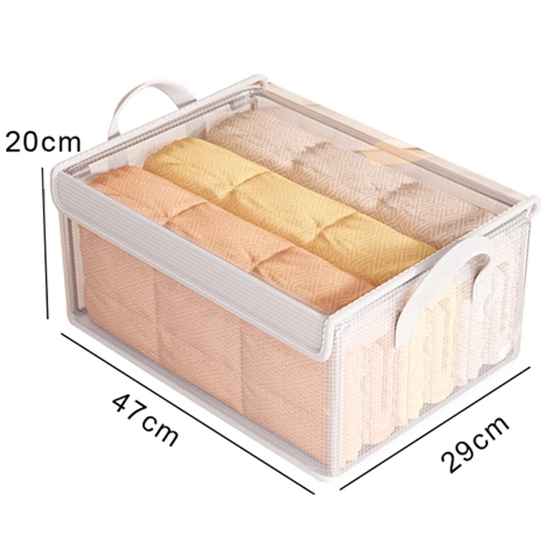 PVC Transparenter Aufbewahrungskorb für Kleidung Unterwäsche Aufbewahrungsbox Edelstahlrahmen Kleiderschrank Organizer Wasserdichte Stoffbox: dunkel khaki