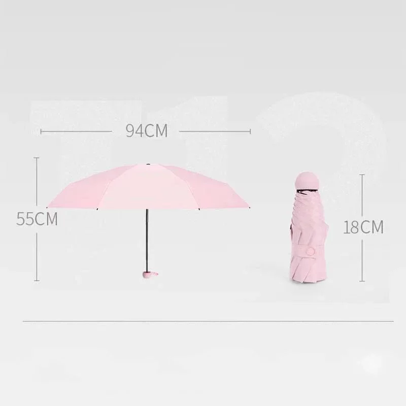 Sombrilla de viaje, paraguas compacto ultraligero, Mini paraguas plegable portátil impermeable, paraguas para hombres y mujeres