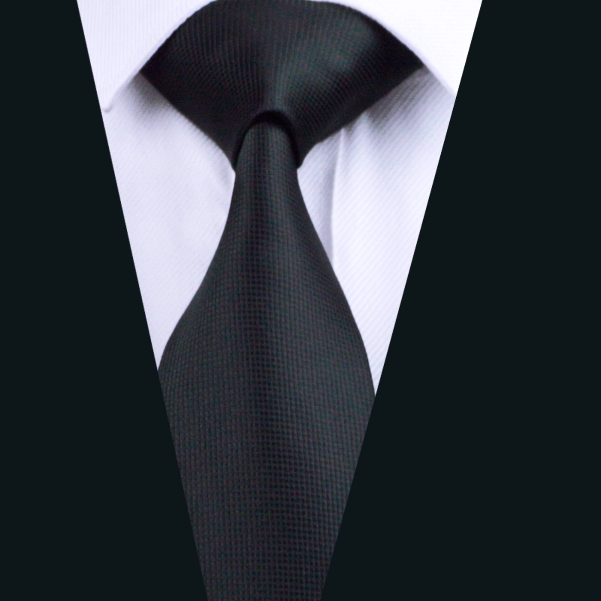 Corbata de seda DH-251 para hombre, corbatas de Jacquard de seda color negro, para negocios, boda, ,