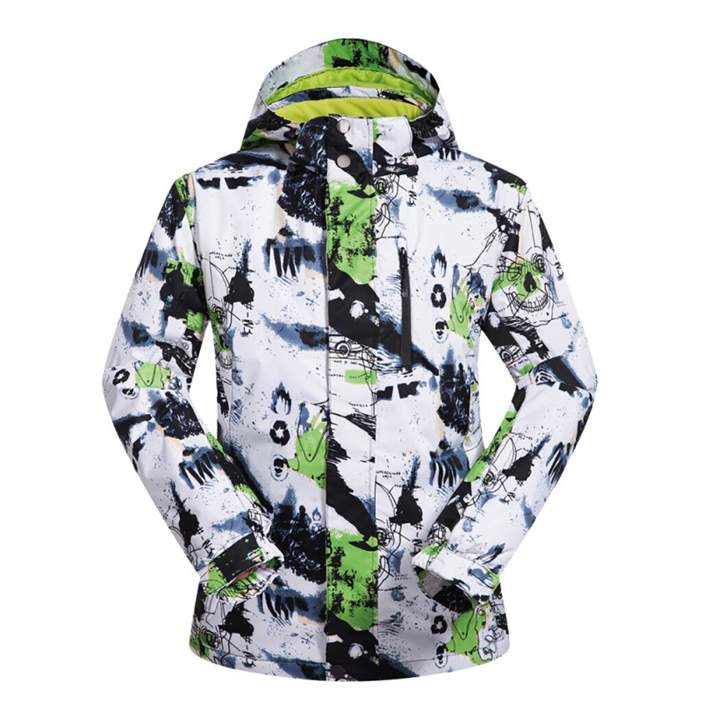 Multicolor Winter Skiën Mannen Jas Jas Koude En Winddicht Vochtbestendige Warm Capuchon Gewatteerde Jas #3: green / L