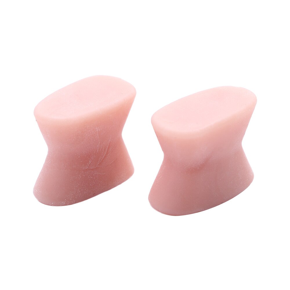 2Pcs Silikon Zehennagel Separatoren Teiler Teller Daumen Valgus Pediküre Corrector Fußpflege Bunion Knochen Daumen Valgus Schutz: Nude-L