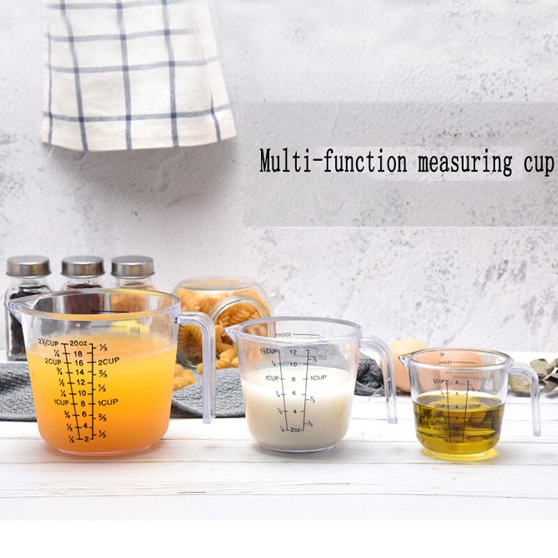 150/300 / 600ml Plastic Measuring Cup Transparent Scale Sample Transparent Cup Pour 3 Sizes Measuring Device