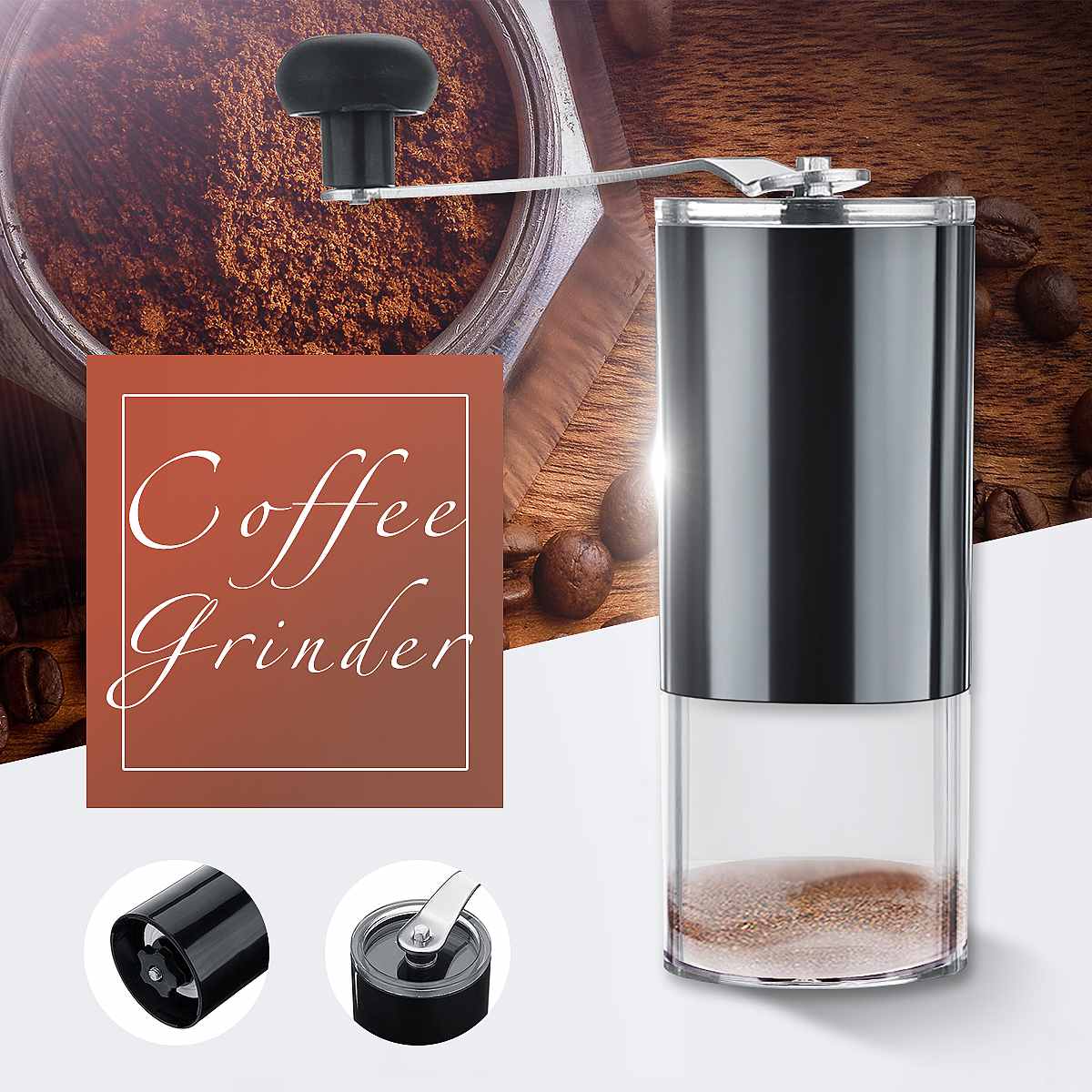1Pc Draagbare Koffiemolen Hand Handleiding Handgemaakte Koffieboon Braam Slijpmachines Molen Keuken Tool
