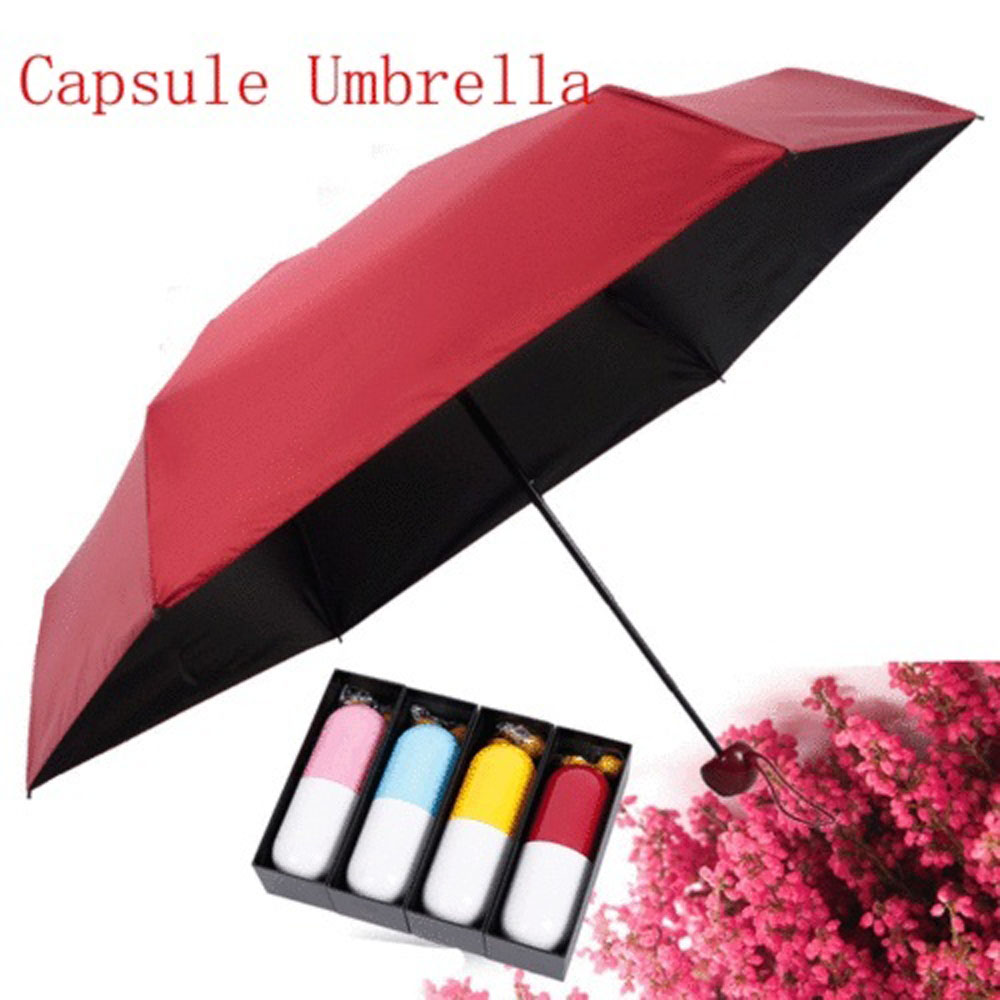 Sød mini paraply 5 foldbar bærbar foldbar paraply lomme parasol regn anti-uv rejse