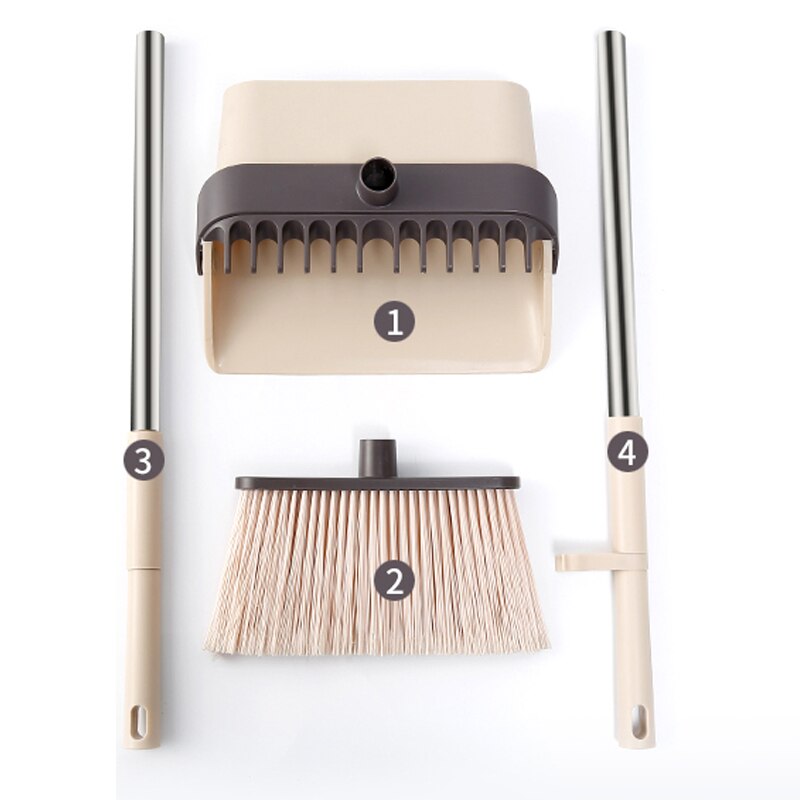 Balai rotatif télescopique Vertical coupe-vent 2 ps/ensemble, pelle à poussière pliable en plastique, en fourrure douce, grattoir, outils de nettoyage à domicile