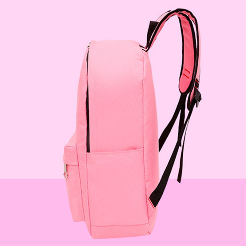 4 pçs/set Lona Impressão Backpack School Bolsas Para Meninas Gato Crianças Mochila Escolar Adolescente Meninas Preppy Mochila Bonito Mochila