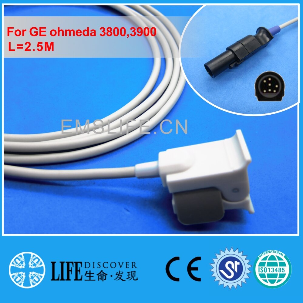 Lange kabel awt volwassen vingerclip spo 2 sensor voor ge ohmeda 3800,3900: Kindervingerclip
