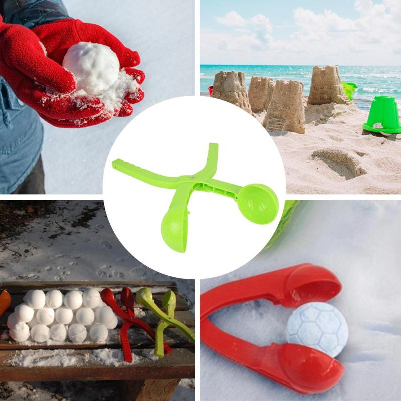 Draagbare Sneeuwbal Maker Clip Cartoon Voetbal Fun Sneeuw Bal Maken Mold Strand Speelgoed Kleur Willekeurige Grote Maat