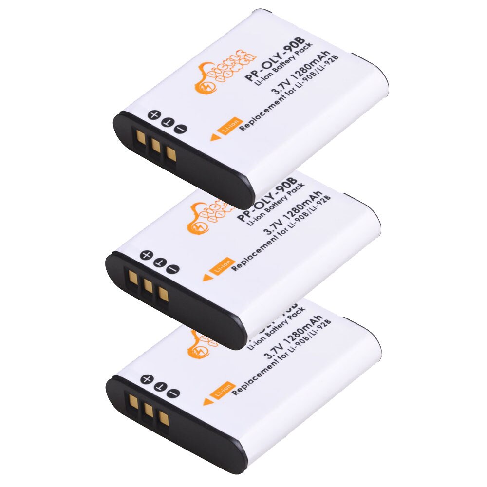 3 pièces Li-90B Li 90B Li-92B Li90B batterie et LED chargeur USB pour Olympus TG-6 TG-5 tg-tracker SH-1 SH-2 SP-100 IHS TG-1 TG-2 dur.: 3 Battery