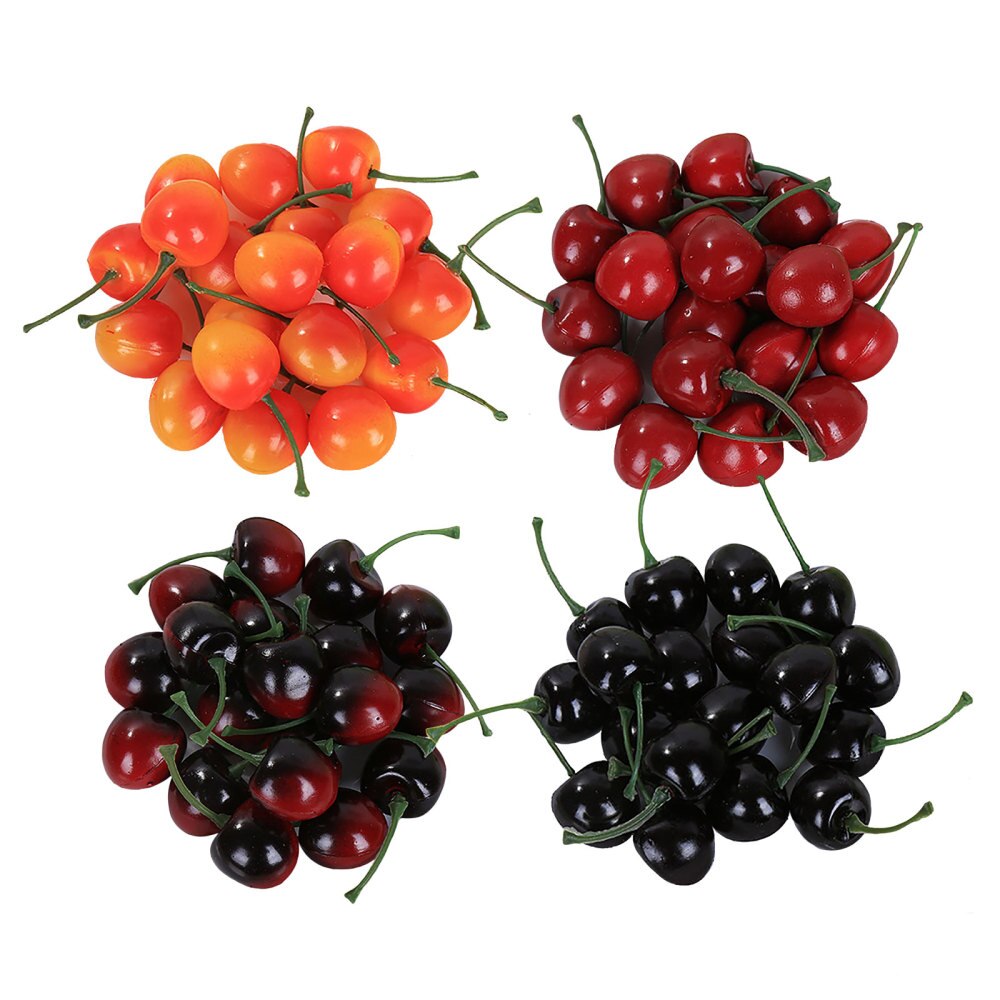 Simulation Cherry Cherries Realistic 2.5cm 50pcs/set 50pcs 205cm Plastic For Party Decor Mini Fruits