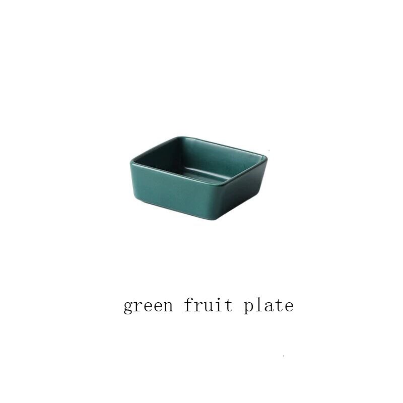 Ceramic Dessert Nut Snacks Plate Bamboo Wood Tray Multi Grid Dessert Plates Multifunction Foods Classify Snack Dishes: green