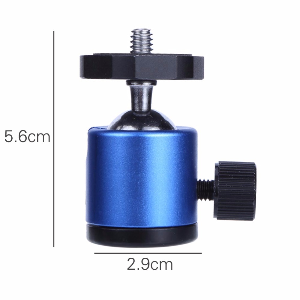 1/4 "tornillo cabeza de bola montaje trípode cabeza Metal trípode Pan Tilt tornillo adaptador para cámara trípode Flash DSLR videocámara