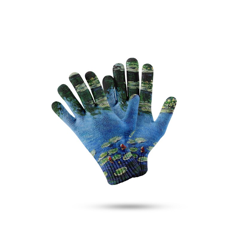 3d print heren en dames winter ski handschoenen outdoor rijden touchscreen wanten dames dikke warme stretch gebreide handschoenen