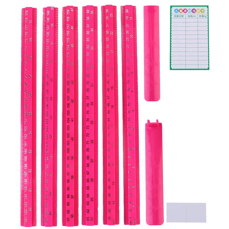 Pegatinas de pared para medir la altura de los niños, pegatina extraíble para pared, calcomanías 3D para medir estatura, medidor de altura con cinta de doble cara, tarjeta de grabación: Rosy / 210x2.1x0.6cm