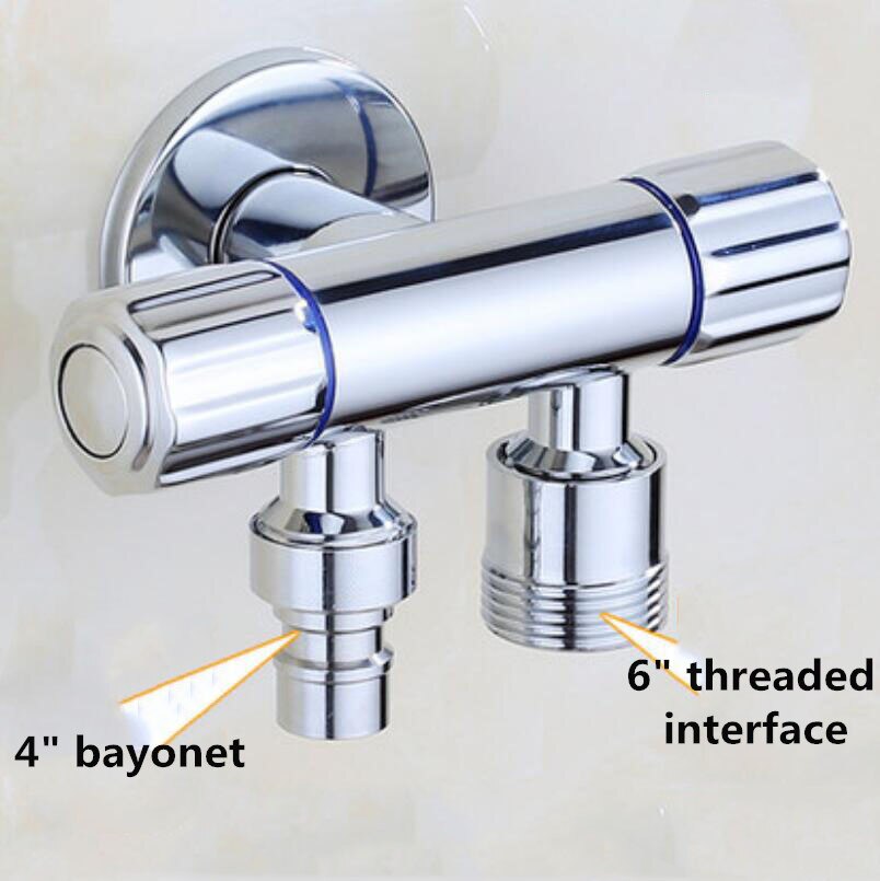 Fuld kobber trekant ventil vand separator antik dobbelt-brug dobbelt vand tre-vejs vinkel ventil vaskemaskine vandhane switch: D