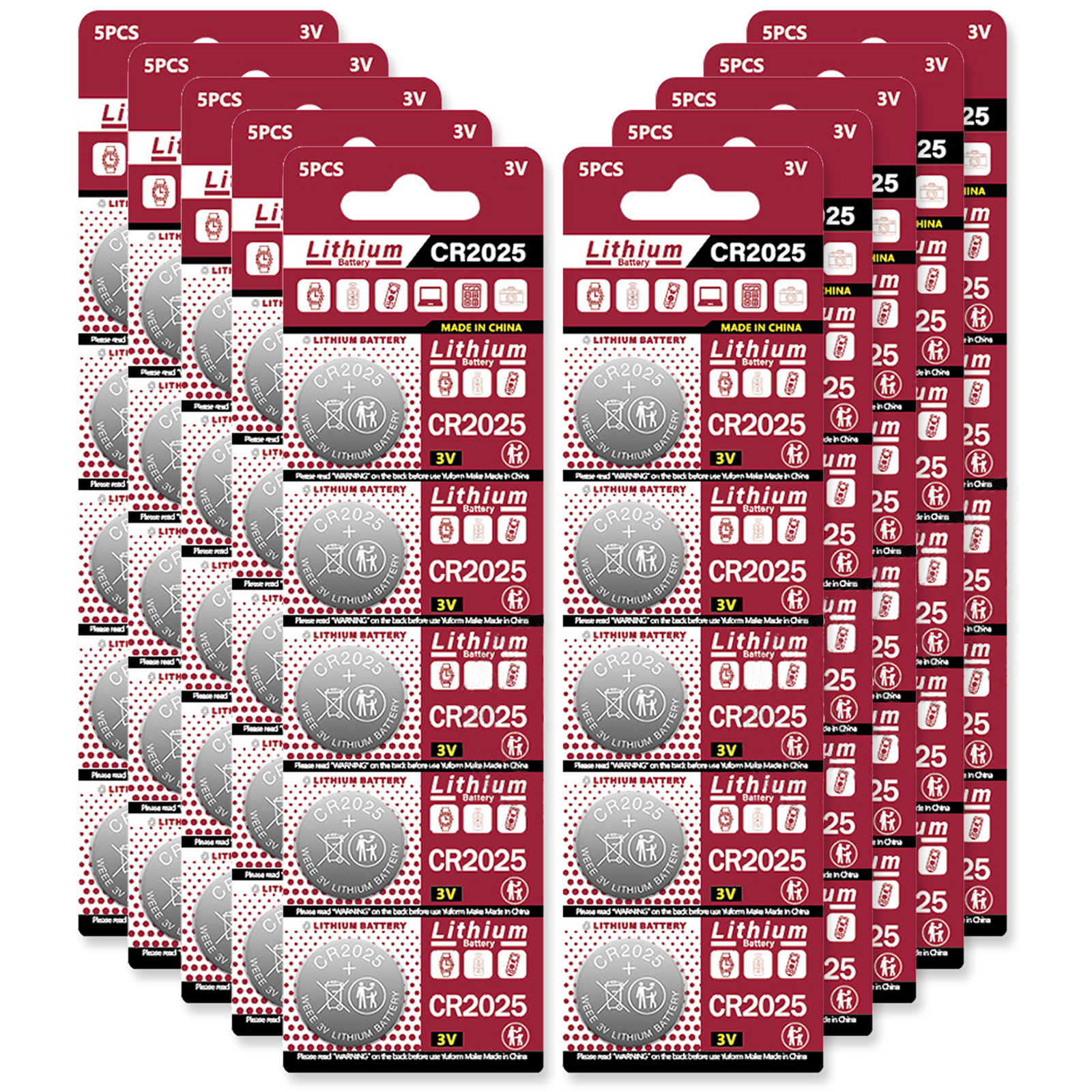 5-100pk cr2025 novas baterias de célula tipo moeda substituir para br2025 dl2025 ecr2025 3v bateria de botão para calculadoras chave do carro brinquedos: Azul