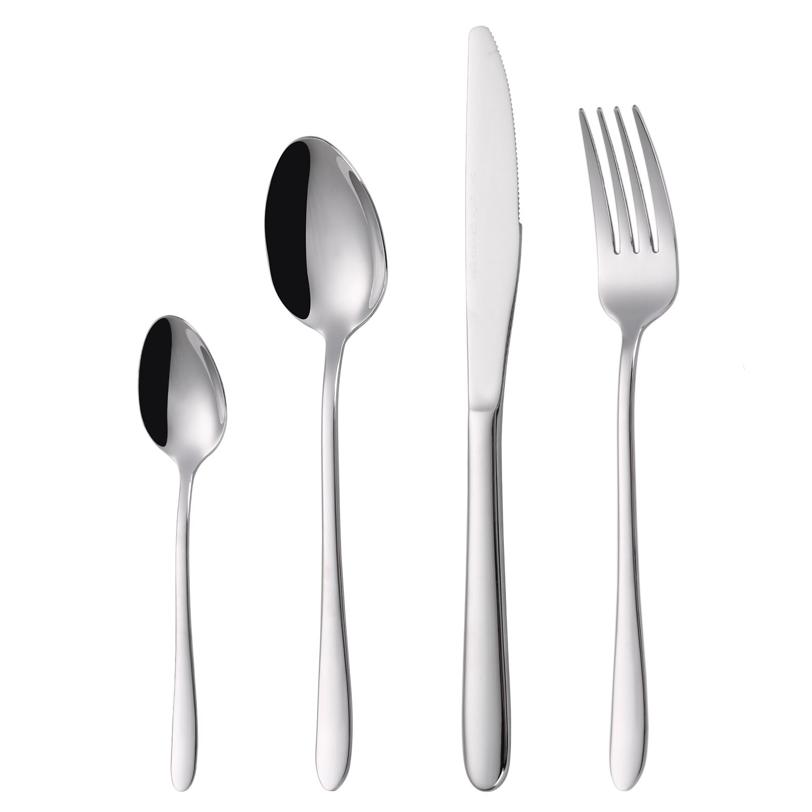 Juego de cubiertos de acero inoxidable, vajilla de espejo, tenedor, cuchara, cuchillo, utensilios de cocina, 8/12/16/20/24 piezas: 5 Set 20Pcs