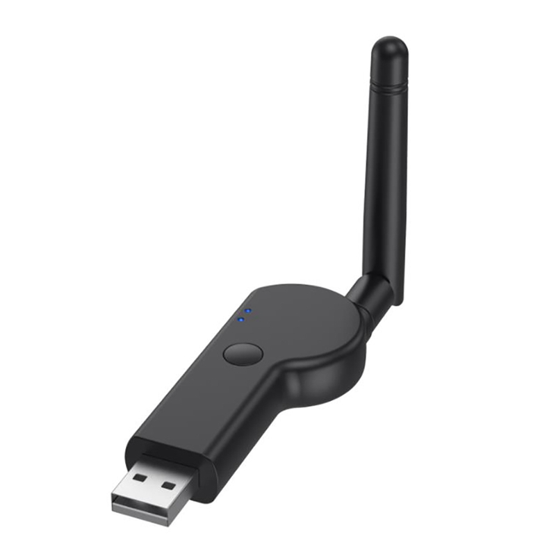 Bluetooth 5.2 Transmitter 3.5mm Audio Transmitter Low Lantency Wireless Adapter with External Antenna for TV PC Speaker