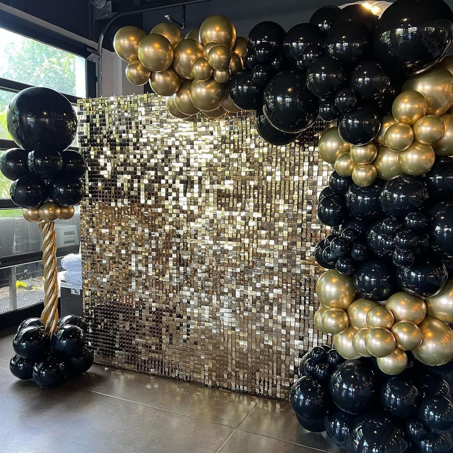 24 件/套 Shimmer Wall Backdrop Panels, 12 英寸/30.48cm Pc Sequin Backdrop Shimmer Wall Panels for Birthday Party Wedding: Gold