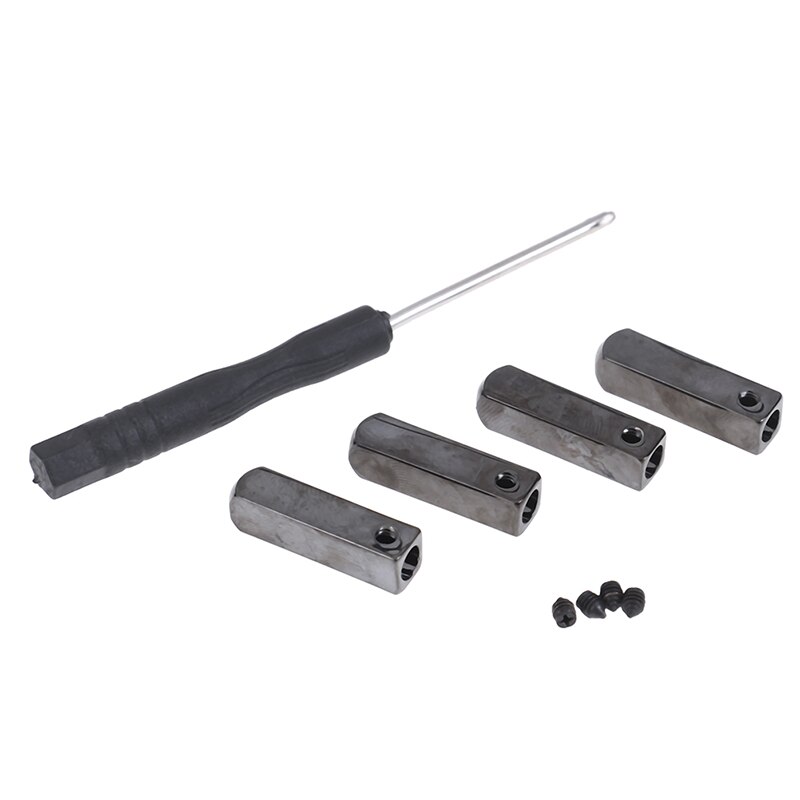 Diy 4 st/lot skruva på metall aglet utbyte skosnören metall tips spänne spegel gunmetall huvud för sneakers med skruvmejsel: Svart