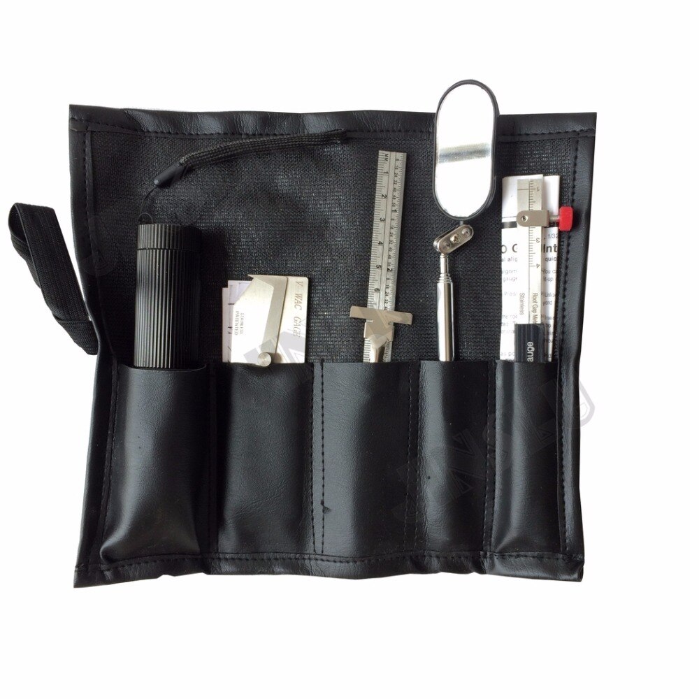Welding inspection gauge Kit 5pcs flashlight , Undercut Gauge , 0-150mm ruler , inspection mirror , Internal HI-LO gauge