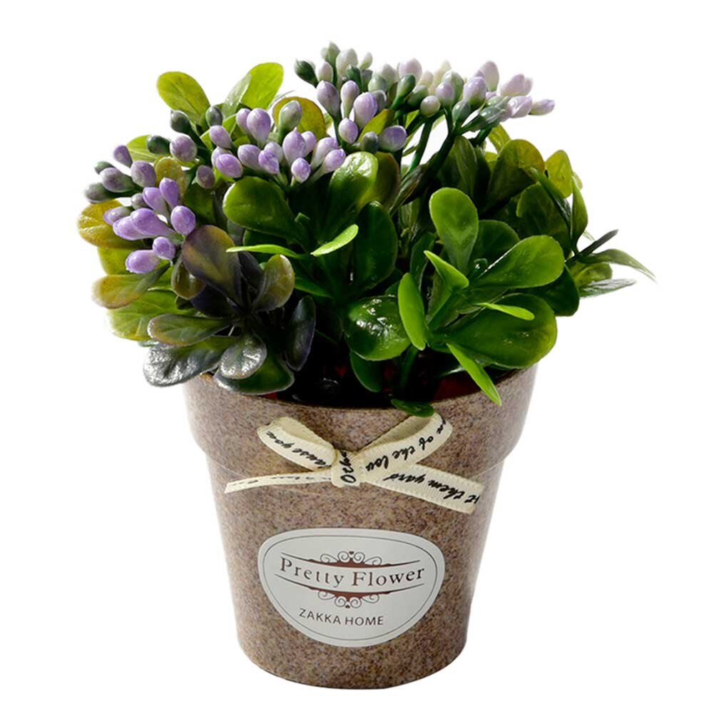 Small And Beautiful Pastoral Style Basil Crafts Artificial Flower Small Bonsai Set Artificial Plant Garden Home Decoration: 4C