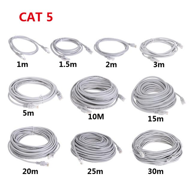 Cat5/Cat8 Ethernet Cable RJ45 Network Cable Cat 5 Lan Cable Cat 8 RJ45 Patch Cord 10m/15m/20m For Router Laptop Cable Ethernet: Cat 5 Cable Gray / 2m